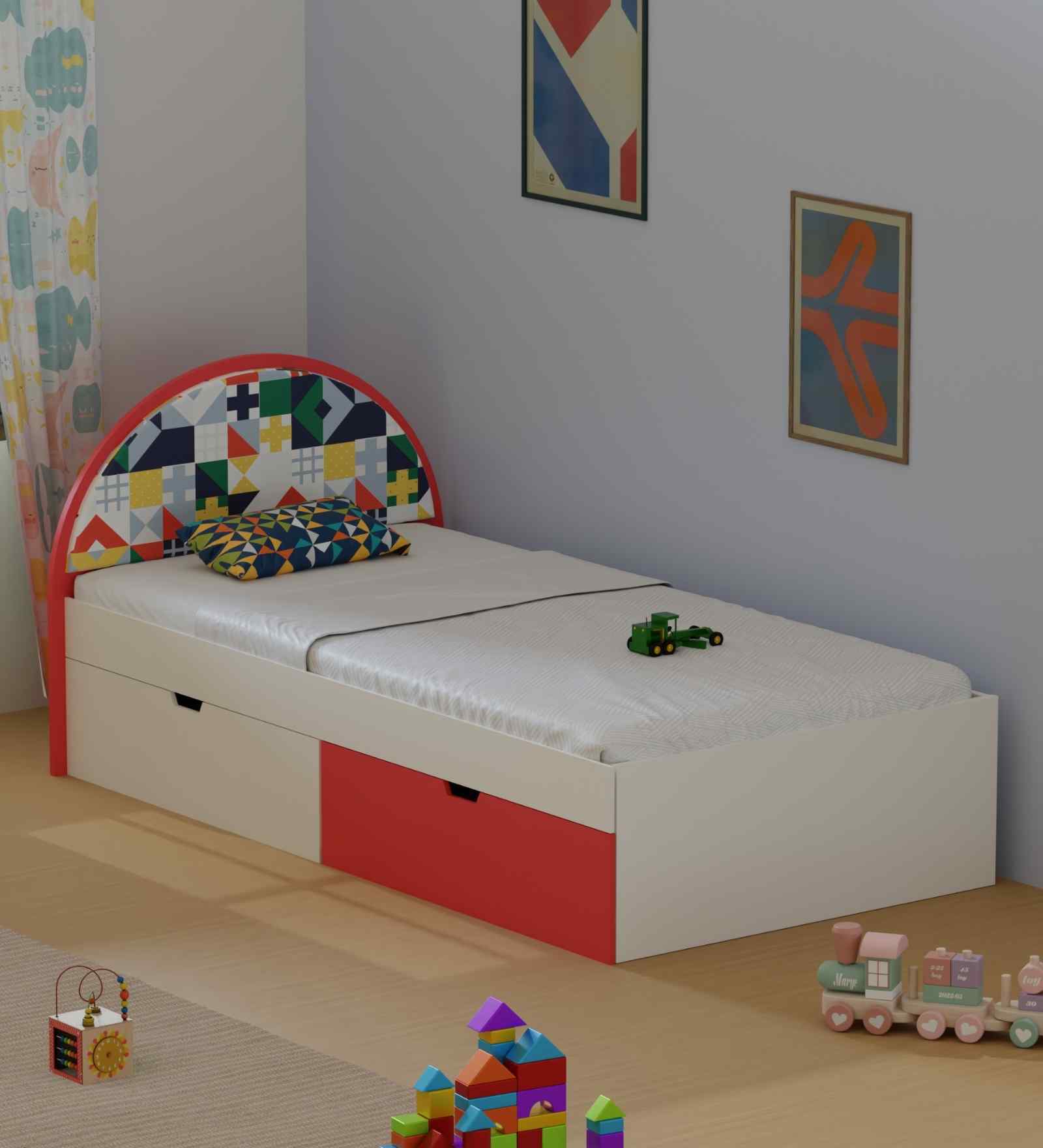 Sweet Slumber Kids Single Bed in Red Finish