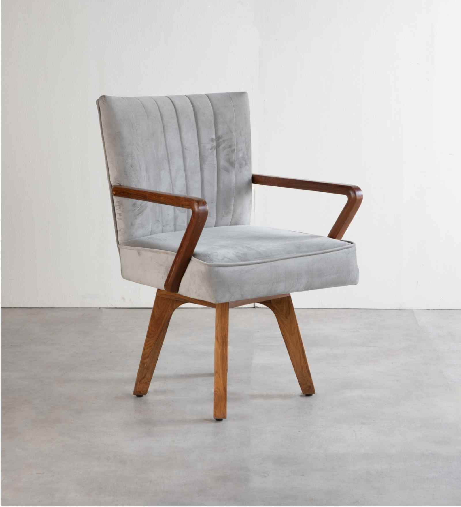 Swivel Accent Arm Chair in Plush Peach Velvet Fabric