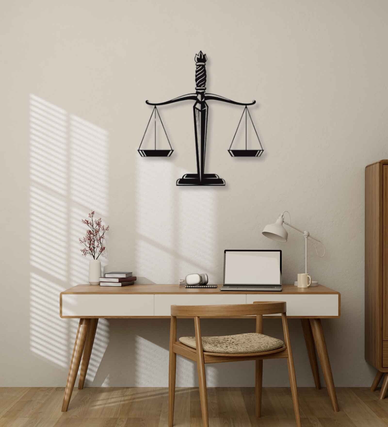 Buy Sword Scales of Justice Black Mild Steel Wall Art at 24% OFF by ...