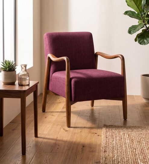 Sway Arm Chair In Plum Red Colour