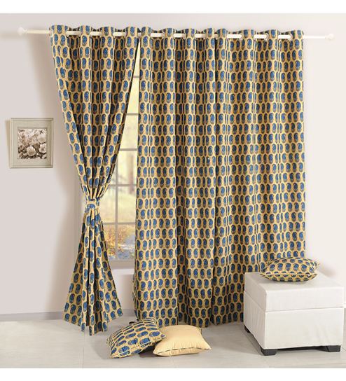 Buy Beige Faux Silk Polyester 90 X 48 Inch Ethnic Mulberry