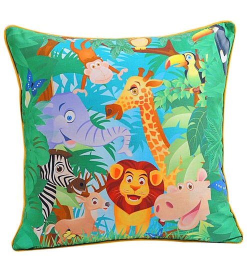 Buy Digital Print Kids Cushion Cover 16 X16 Set Of 2 By Swayam