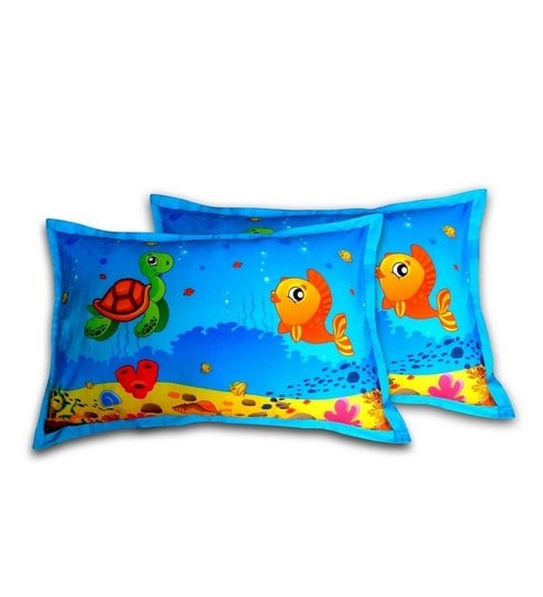 Buy Ocean Blue Cotton Pillow Cover By Swayam Online Kids Pillow