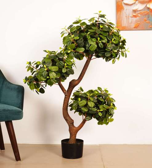 Artificial Sweet Bay Three Ball Topiary Tree Plant with Pot