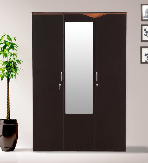 Buy Swirl 3 Door Wardrobe In Wenge Finish By Hometown Online 3