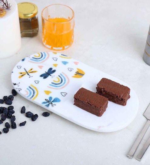 White Oval Marble (14 x 6 Inches) Appetizer Platter