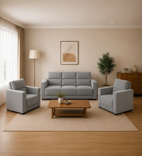 Swiss (3+1+1) Seater Sofa In Grey Color