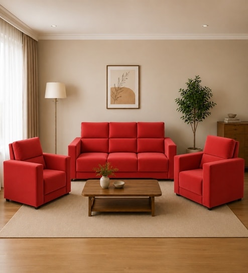 Swiss (3+1+1) Seater Sofa In Orange Color