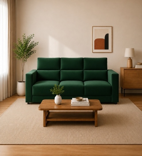 Swiss 3 Seater Sofa In Green Color