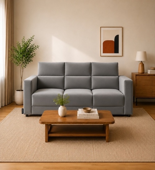 Swiss 3 Seater Sofa In Grey Color