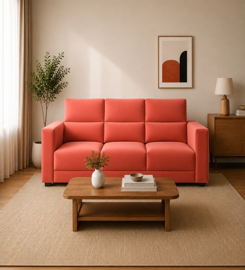 Swiss 3 Seater Sofa In Rose Color