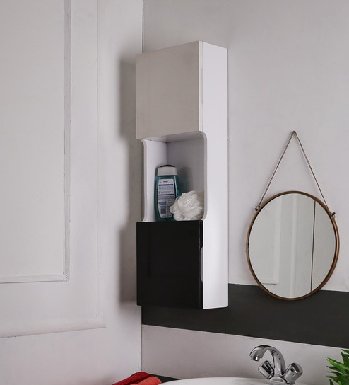 Buy Pvc Black And White 3 Compartment Bathroom Cabinet L 10 W