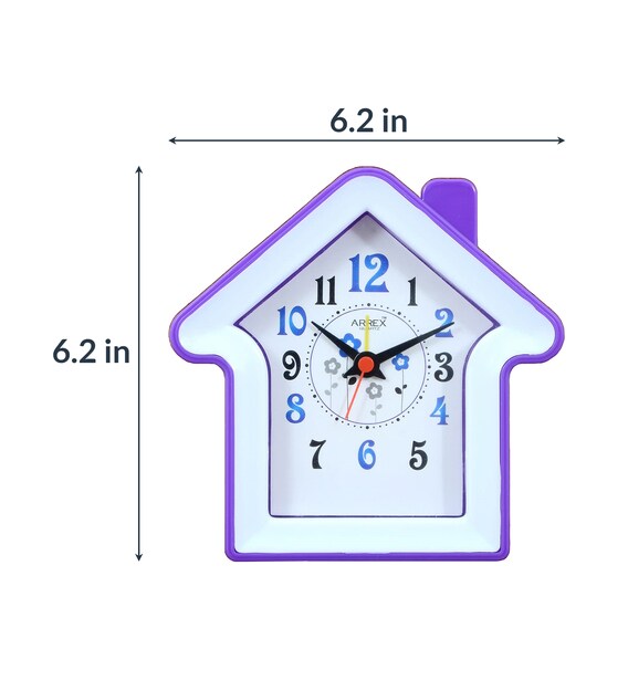 Buy Sweet Home Analog Alarm Table Clock in Purple by Arrex Online