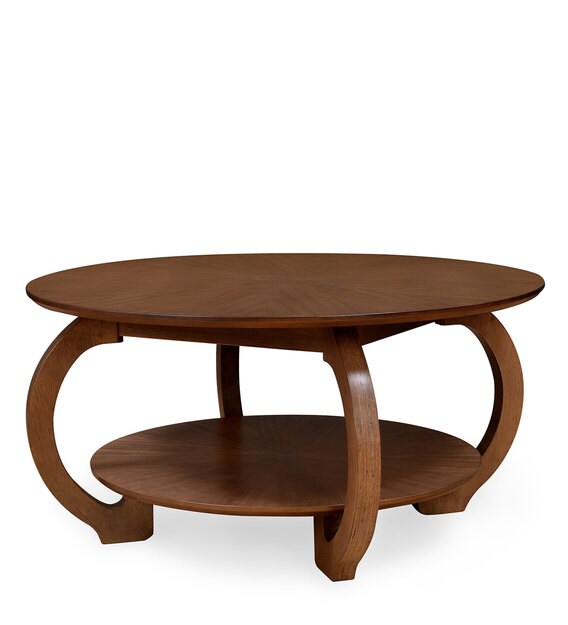 Buy Swirl Coffee Table in Walnut Colour by @home Online - Round Coffee ...