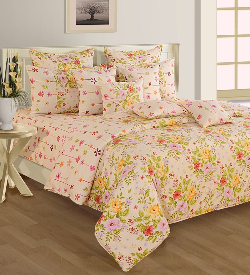 Swayam Floral Printed Light Pink Duvet Cover By Swayam Online