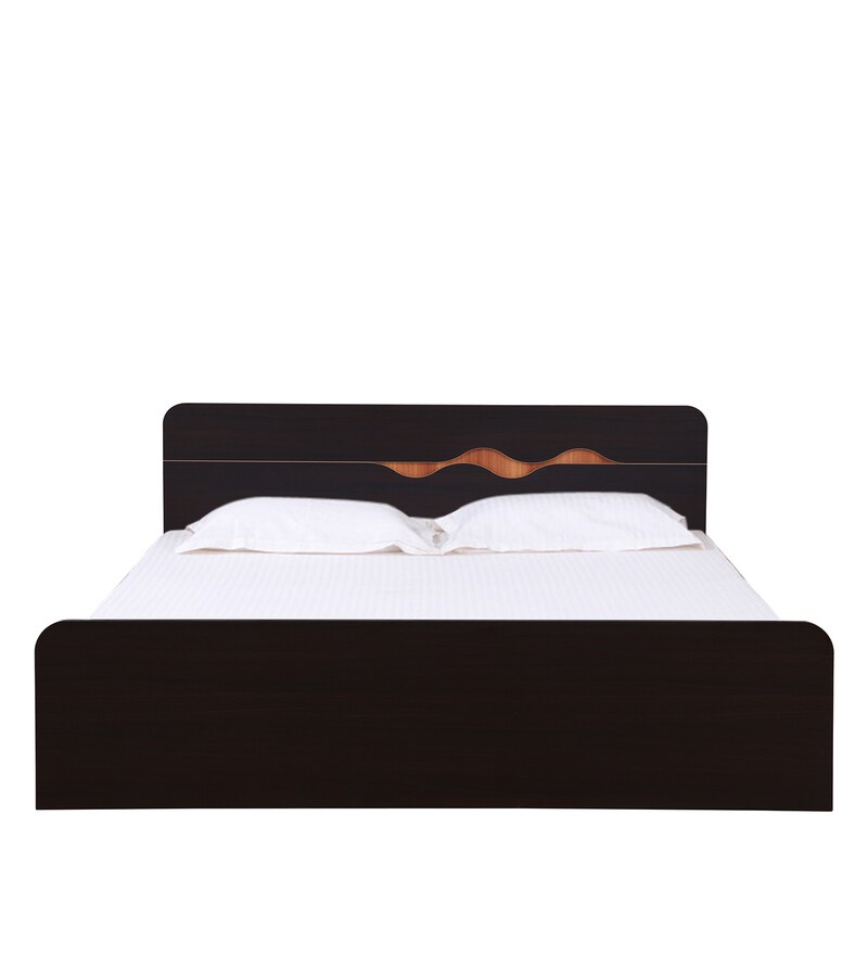 Buy Swirl King Size Bed in Dark Oak Finish by Hometown Online Modern King Size Beds Beds