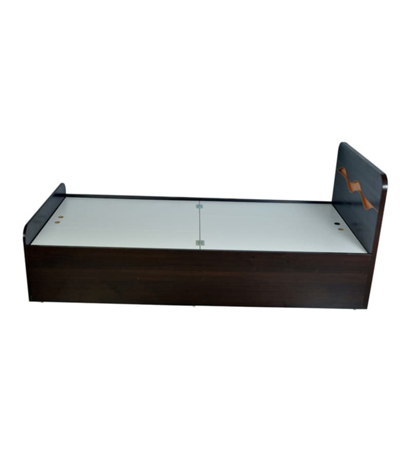 Buy Swirl Single Bed with Storage in Wenge Finish by HomeTown Online