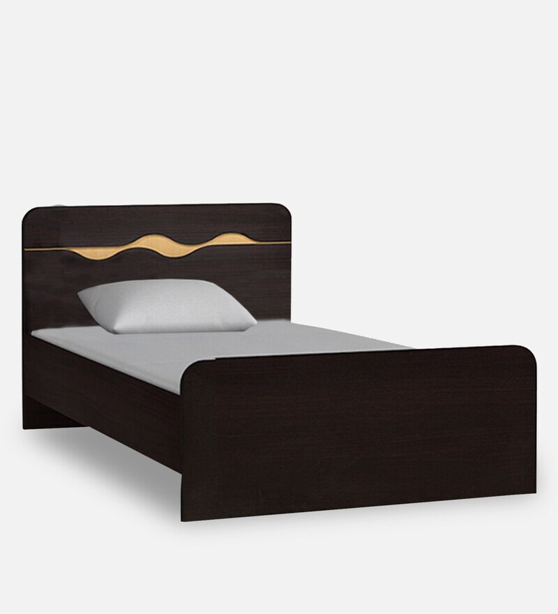 Buy Swirl Single Bed with Storage in Wenge Finish by HomeTown Online