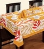 Abstract (60x60) Yellow & Cream Cotton Table Cloth