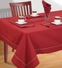 Solid (90x60) Red Cotton Table Cloth