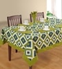 Abstract (60x60) Green & Cream Cotton Table Cloth