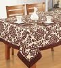 Floral (60x60) Brown & Beige Cotton Table Cloth