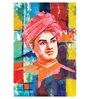 Swami Vivekananda 16"X24" Stretched And Teakwood Framed Art Print
