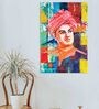 Swami Vivekananda 16"X24" Stretched And Teakwood Framed Art Print