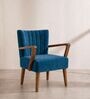 Swan Arm Chair In Blue Velvet Colour