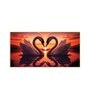 Swan In Vibrant Affection Glass Finish Horizontal Wall Art
