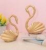 Swan Love Birds Gold Resin Figurine