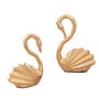 Swan Love Birds Gold Resin Figurine
