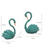 Swan Love Birds Green Resin Figurine