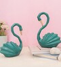 Swan Love Birds Green Resin Figurine