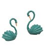Swan Love Birds Green Resin Figurine