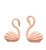 Swan Love Birds Pink Resin Figurine