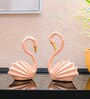 Swan Love Birds Pink Resin Figurine