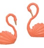 Swan Love Birds Saffron Resin Figurine