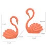 Swan Love Birds Saffron Resin Figurine