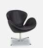 Swan Leatherette Lounge Chair in Black Colour