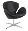 Swan Leatherette Lounge Chair in Black Colour