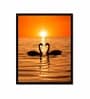 Swan sunset Golden Serenity Printed Canvas Wall Art