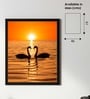 Swan sunset Golden Serenity Printed Canvas Wall Art