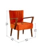 Swan Teak Wood Arm Chair on Red fabric