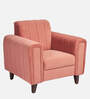 Swank Fabric 1 Seater Sofa In Peach Colour