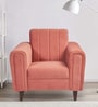 Swank Fabric 1 Seater Sofa In Peach Colour
