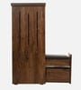 Kasper Shoe Rack with Seating in Brown Teak Matte Finish