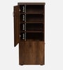 Kasper Shoe Rack with Seating in Brown Teak Matte Finish