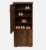 Kasper Shoe Rack with Seating in Brown Teak Matte Finish