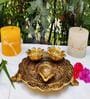 Aluminium Pooja Thali with Attached 3 Diyas